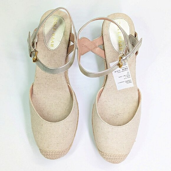 Cole Haan Cloudfeel Women's Espadrille Wedge Heels Linen Size 10 MSRP $160 - Picture 3 of 8